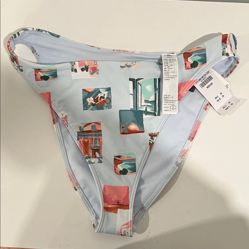 Abercrombie Mid Rise High-Leg Moderate Bikini Bottom